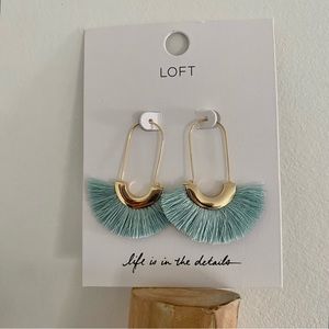 NWT LOFT seafoam green fringe earrings